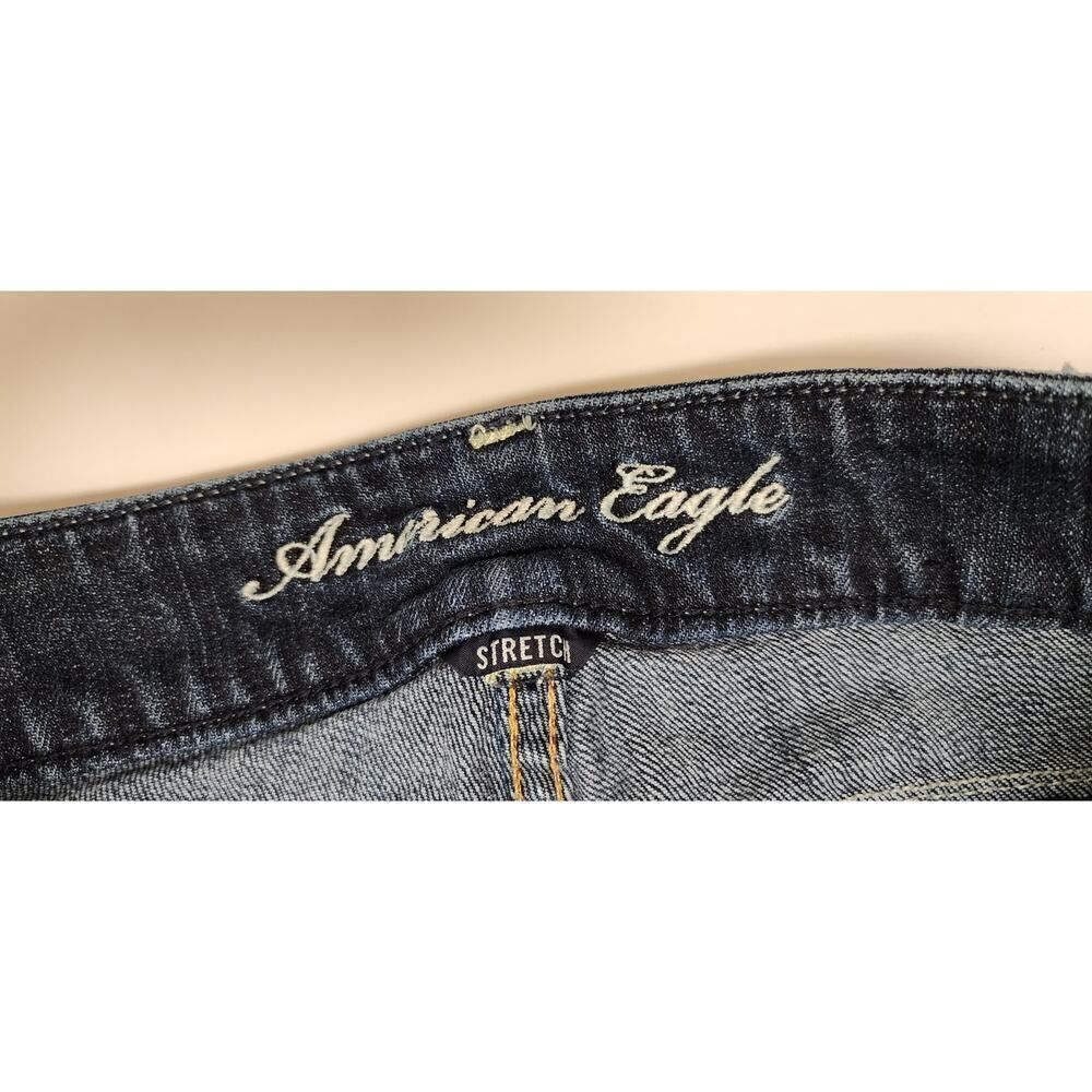 AE American Eagle Blue Artist Low Rise Stretch Bootcut Denim Jeans Size 4R - Picture 7 of 7